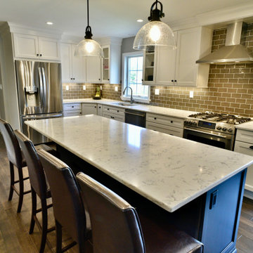 Removed U layout; extended kitchen to adjacent laundry room