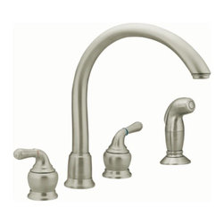 Moen Monticello Stainless two-handle high arc kitchen faucet - Kitchen Faucets