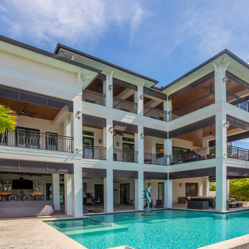 Coastal Home with Pool and Multi‑Level Balconies