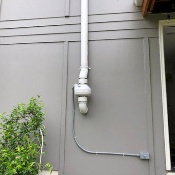 Exterior Radon Mitigation Fan Installation