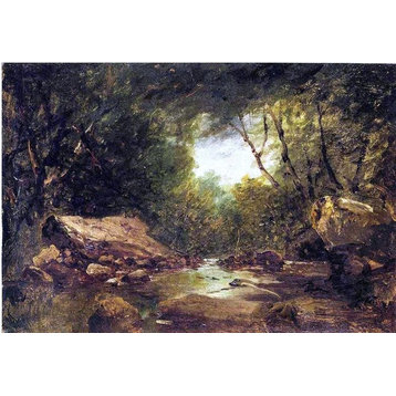 John Frederick Kensett Brook in the Catskills 18"x27" Premium Canvas Print