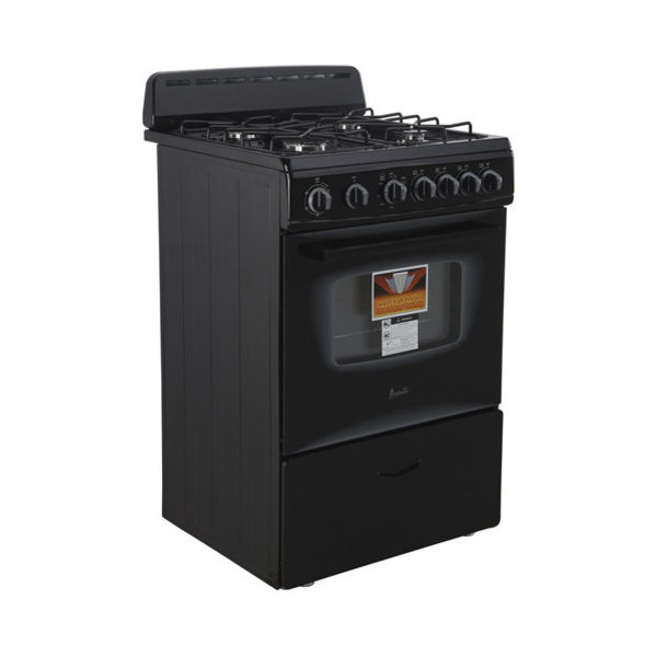 Avanti 24 Gas Range Sealed Burners Blk