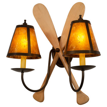 18 Wide Paddle 2 Light Wall Sconce