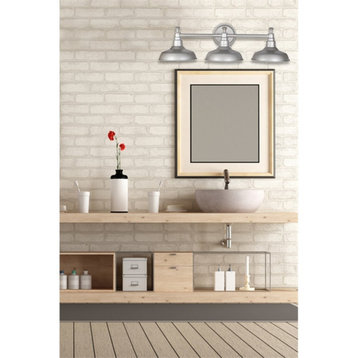 Kimball Bathroom Stainless Steel Vanity Light in White 3-Light