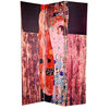 6' Double Sided Works of Klimt Room Divider, Block Bauer/Three Ages of Woman