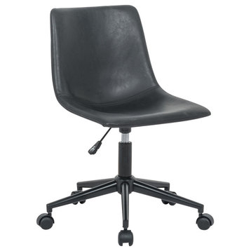 Leather Office Chair, Dark Grey
