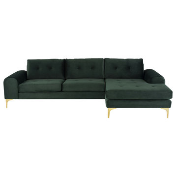 Colyn Emerald Green Fabric Sectional Sofa, HGSC507