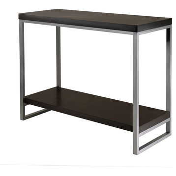Winsome Wood Jared Console Table, Enamel Steel Tube