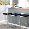 LumiSource Fuji Barstool, Stainless Steel With Blue Velvet, Set of 2