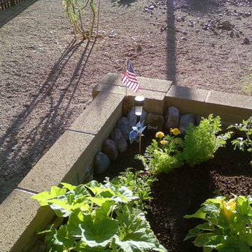 Concrete Block Raised Vegetable & Flower Garden