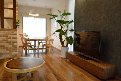 Photo of a scandinavian living room in Kobe.