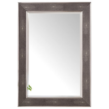 Element 28" Mirror, Silver with Charcoal