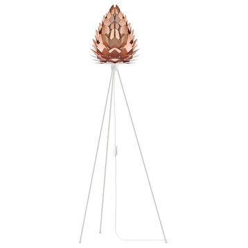 Conia 57" Tripod Floor Lamp, White/Copper