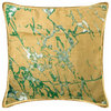 Handmade 12 x 12 inch Painted Foil Beige Gold Velvet Cushion Cover, Big Splash