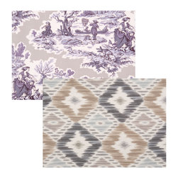 Gray Toile & Ikat Placemat - Dinnerware