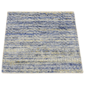 Hand Loomed Textured Wool Hi and Lo With Multiple Colors Mat Rug, 2'0"x2'0"