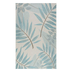 Machine Made Anlier Outdoor Rug, Turquoise, 7'10"x11'2"