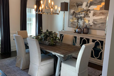 Design ideas for a transitional dining room in Birmingham.