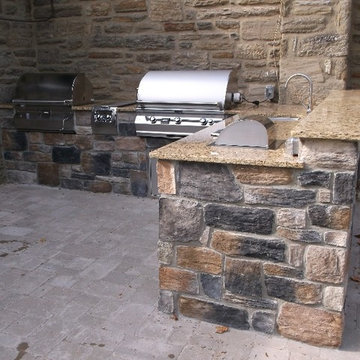 Custom Kitchen Island With Stainless Steel Appliance