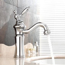 Chrome Single Handle Centerset Bathroom Sink Tap T0536 - Bathroom Sink Faucets