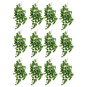 Serene Spaces Living Pack of 12 Artificial Pothos Spray, 43" Long X26" Wide