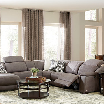 Neutral Great Room with 6-Pc. Vegara Pewter Sectional