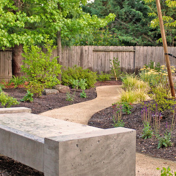 Concrete Bench in Pollinator Garden
