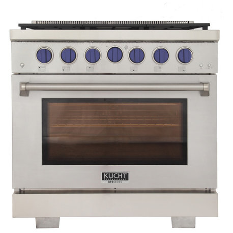 Professional 36" 5.2 cu.ft. Gas Range, Two 21K Power Burners, Royal Blue, Lp