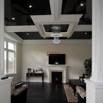 Waffle Beamed Ceiling Drawing Room in a House Toronto