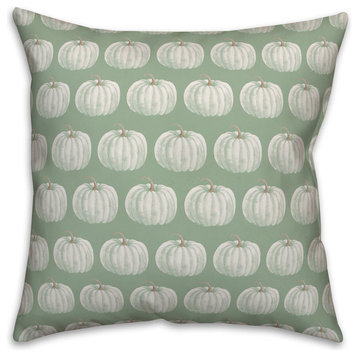 Sage Pumpkin Pattern 18"x18" Throw Pillow