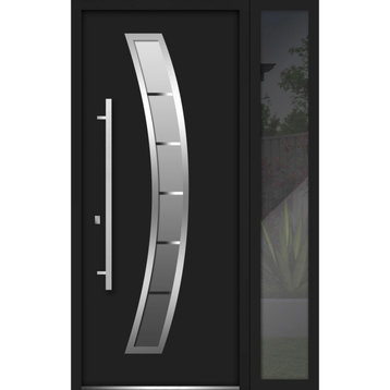 Exterior Prehung Door 48 x 80 / Deux 6500 Black Enamel, Right in