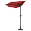 Villacera 9' Outdoor Patio Half Umbrella With 5 Ribs Red