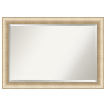Elegant Brushed Honey Beveled Wall Mirror - 40.75 x 28.75 in.