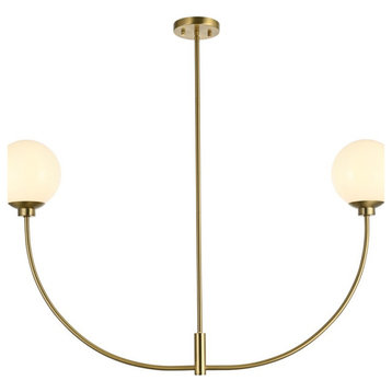 Nyomi Two Light Chandelier in Satin Gold