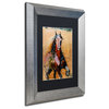Joarez 'Golden Horse' Framed Art, Silver Frame, 11"x14", Black Matte