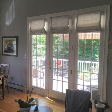 Flat Roman Shades on Atrium Doors