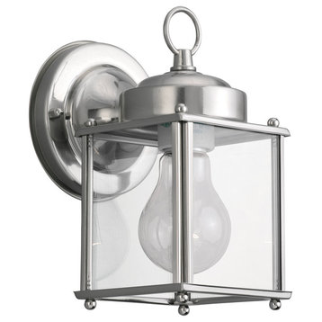 Sea Gull Lighting 1-Light Outdoor Lantern, Brushed Nickel