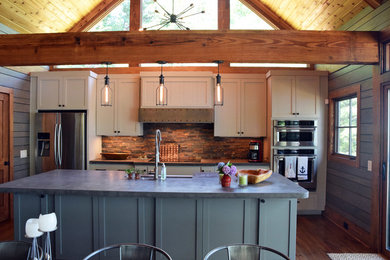 Kitchen - rustic kitchen idea in Charlotte