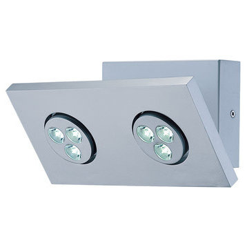 Lite Source LED 2-Lite Wall Lamp, Silver