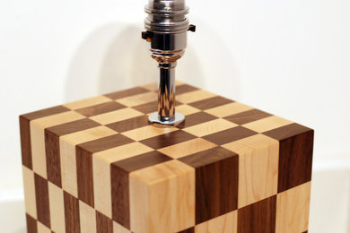Stacked Maple Wood Table Lamp