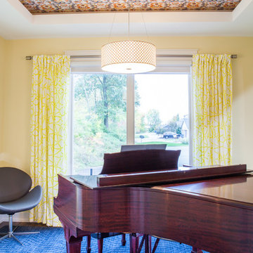 Contemporary Yellow Music Room