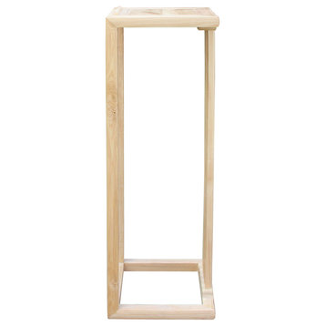 Chinese Handmade Natural Wood Tone Square Side Table Plant Stand Hcs4946A