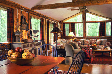Living room - rustic living room idea in Boston