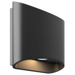 DALS Lighting - Ellipse Indoor/Outdoor LED Wall Light, Black - This distinctive LED wall-mounted sconce permeates a gentle multi-directional light. Its unique geometric shape and robust design will provide a dramatic flare to any indoor/outdoor space. Ideal for residential and commercial projects, its warm splashes of light create an impressive architectural and alluring touch.