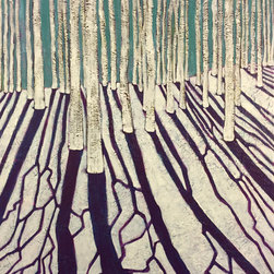 Aspen Shadows On Snow - Paintings