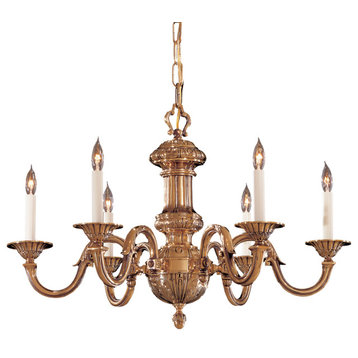 Metropolitan N700206 6 Light 29.5"W 1 Tier Candle Style - Antique Classic Brass