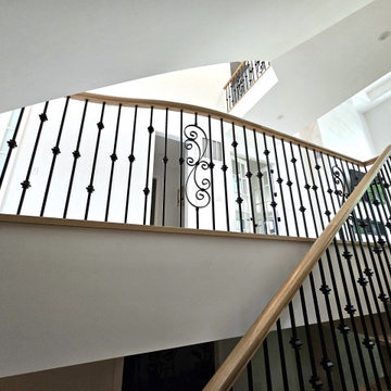 Project #120 | White Oak Staircase with Iron Balusters