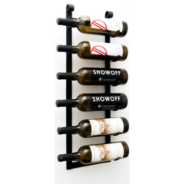 VintageView Le Rustique Wall Mounted Metal Wine Rack, 6 Bottles, Matte Black