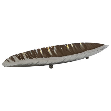 Elegance Medium Canoe Boat Tray, Stainless Steel