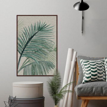"Original - Palm Leaves" Floater Framed Painting Print on Canvas